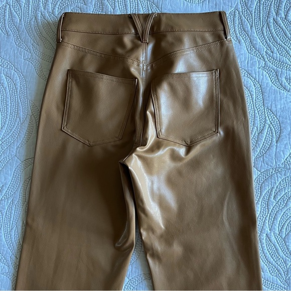 Veronica Beard - Joey Vegan Leather Straight-Leg Pant - Cognac - Picture 11 of 15